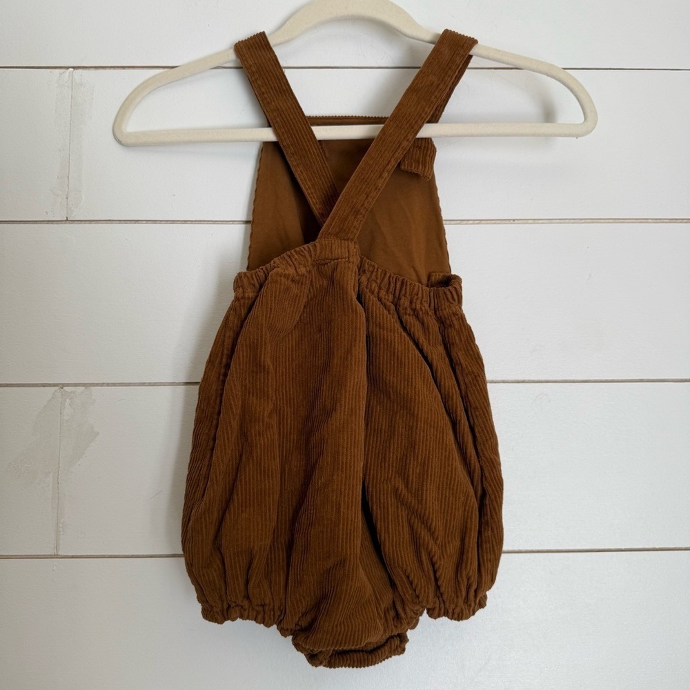 The Simple Folk Overall Romper, Rust - Picture 7 of 16